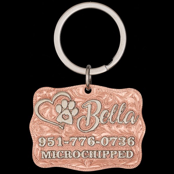 Bella, Copper Base with German Silver Letters and Heart!